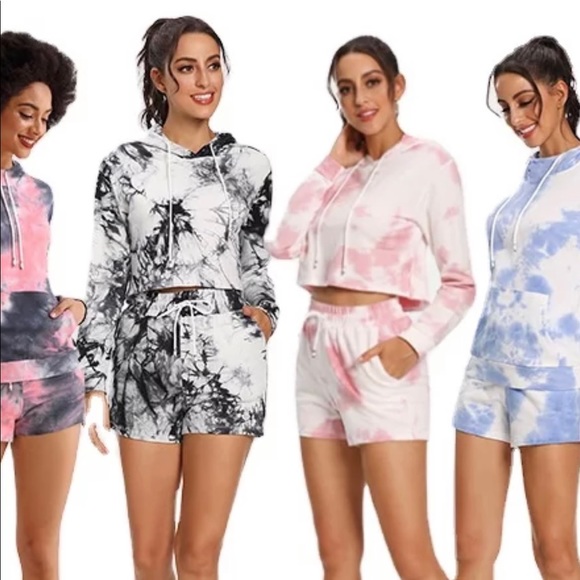 Cotton Tie Dye Short and Sweater Lounge Set - Picture 6 of 6